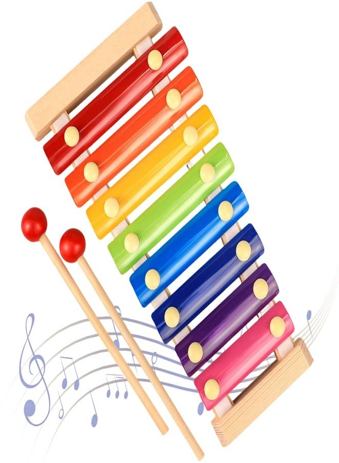 Liyujuping Xylophone for Toddlers, Baby Xylophone with 2 Safe Wooden Mallets and 8 Diatonic Keys, Toddler Musical Instruments Toys for Educational & Preschool Learning - Image 1